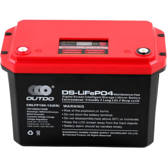 110000765824418-2.jpg Outdo 12 Volt 100 Amper Dijital Ekranlı Akıllı Lityum Akü - Görsel 1