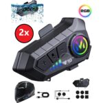 Prepare 300 Mt Intercom 2 Eşleşmeli Kask Kulaklık Y-10PR Su Geçirmez Bluetooth Motosiklet Intercom Kulaklık