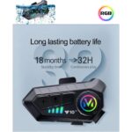 Prepare 300 Mt Intercom 2 Eşleşmeli Kask Kulaklık Y-10PR Su Geçirmez Bluetooth Motosiklet Intercom Kulaklık - Görsel 5
