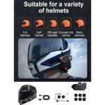 Prepare 500 Mt Intercom 2 Eşleşmeli Kask Kulaklık Y-80PR Su Geçirmez Bluetooth Motosiklet Intercom Kulaklık - Görsel 2