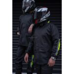 Motobros Reflektörlü Özel Kesim 0,45MM Kalın Yağmurluk Takım Su Geçirmez Pvc Çadır Kumaşı Motor Ekstra Kalın