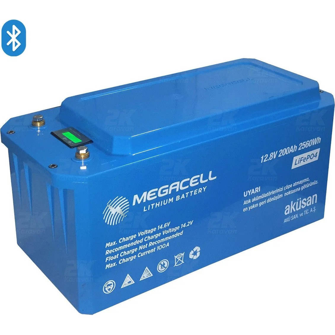 110000786467596.jpg Megacell 12.8V 200AH (Bluetooth) Lifepo4 Lityum Demir Fosfat Akü(Abs Kasa) - Görsel 1