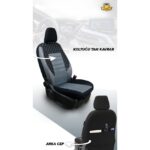 Modern Garaj Renault Clio 1-2-3-4, Symbol, Fluence, Megane 1-2-3 Broadway, Toros, Uyumlu Ön Arka Tam Set Gofrajlı Oto Koltuk Kılıfı Seti - Görsel 3