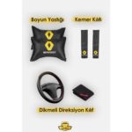 Modern Garaj Renault Clio 1-2-3-4, Symbol, Fluence, Megane 1-2-3 Broadway, Toros, Uyumlu Ön Arka Tam Set Gofrajlı Oto Koltuk Kılıfı Seti - Görsel 4