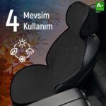 S-Dizayn Oto Koltuk Koruyucu Kılıf Siyah Universal 2+1 Parça Ön Arka A+ Kalite - Görsel 2