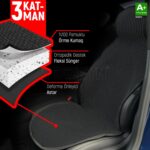 S-Dizayn Oto Koltuk Koruyucu Kılıf Siyah Universal 2+1 Parça Ön Arka A+ Kalite - Görsel 5