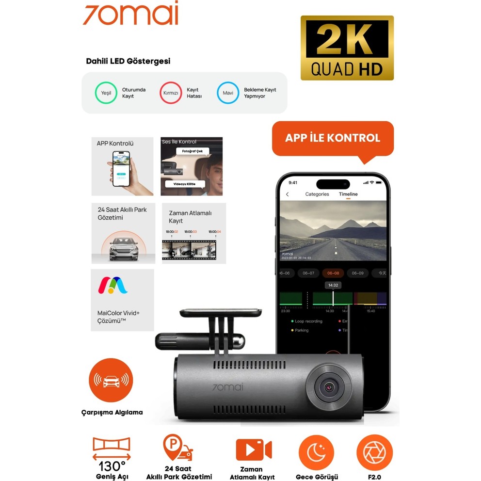 110000801839734.jpg 70MAI Dash Cam M310 - Görsel 1