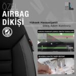 Otom Limited Design Airbag Dikişli Ekstra Destekli Oto Koltuk Kılıfı Tam Set Siyah - Gri - Görsel 3