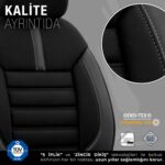 Otom Limited Design Airbag Dikişli Ekstra Destekli Oto Koltuk Kılıfı Tam Set Siyah - Gri - Görsel 5