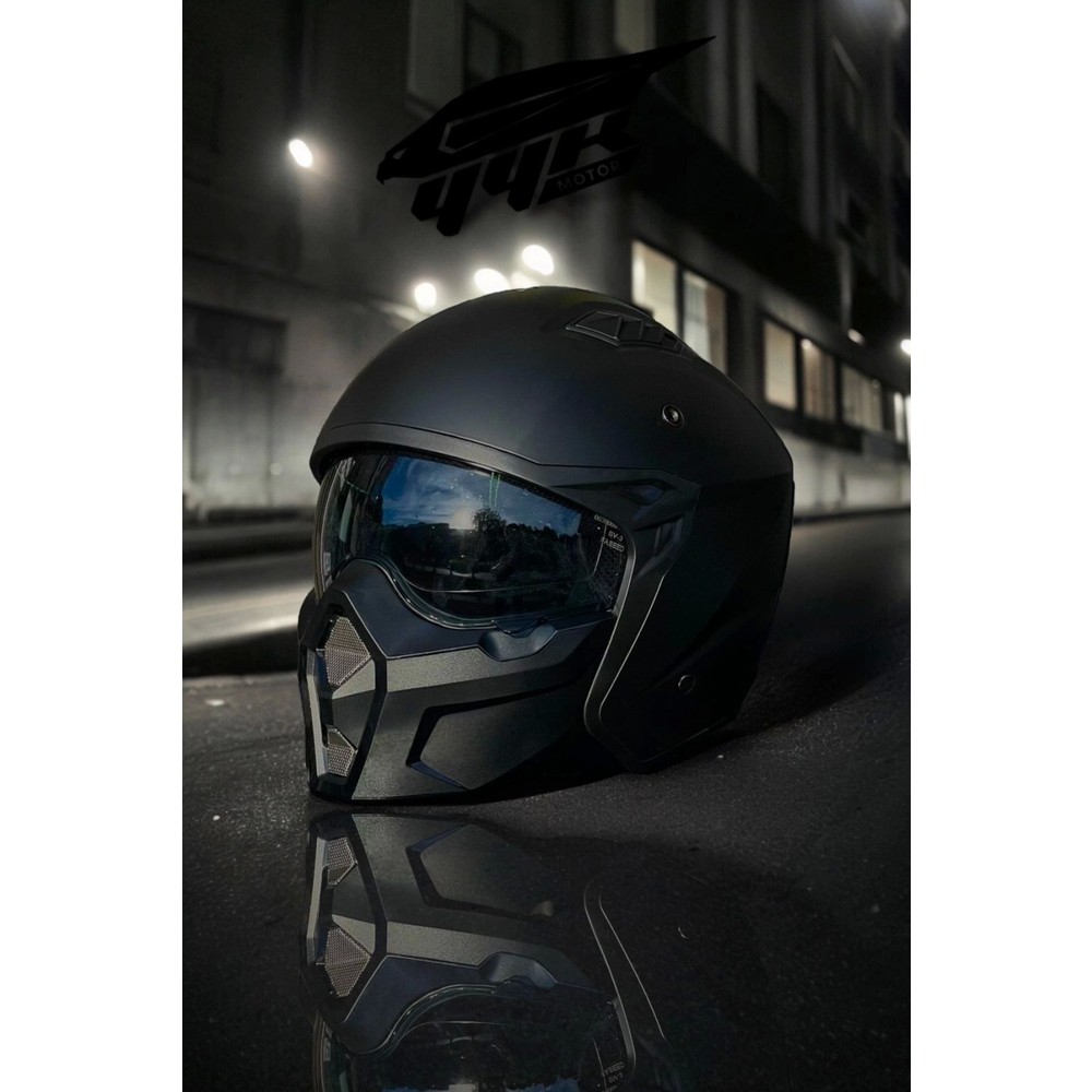 110000808046310.jpg Sway X1-X Seul Mat Siyah Motosiklet & Scooter Moduler Kask - Görsel 1