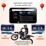 Yeelock 6.25 Inç 2k Motorsiklet Carplay Lastik Sensörlü Gpsli 2 Kameralı Su Geçirmez Dokunmatik Ekran - Görsel 4
