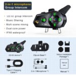 Prepare 500 mt Intercom 6 Eşleşmeli Müzik Paylaşımlı Kask Kulaklık D-2pr 6x Su Geçirmez Motosiklet Intercom - Görsel 3