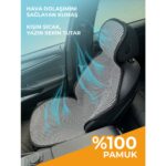 Meka Part Oto Koltuk Koruyucu Kılıf 5 Parça Universal Çizgili Füme Beyaz 2+3 %100 Pamuk - Görsel 5