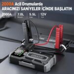 Groove M01 15800MAH 2000A Akü Takviye Cihazı Taşınabilir Jump Starter (Powerbank+Led Lamba+Lcd Ekran) - Görsel 3
