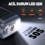 Groove HCB002 22000MAH 2500A Akü Takviye Cihazı + Lastik Şişirme Kompresörü Taşınabilir Jump Starter (Kompresör+Powerbank+Led Lamba+Lcd Ekran) - Görsel 5