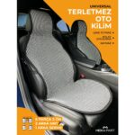 Meka Part Oto Koltuk Koruyucu Kılıf 5 Parça Universal Çizgili Füme Beyaz 2+3 %100 Pamuk