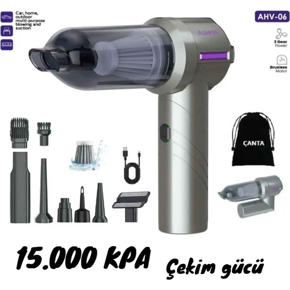 110000828472923.jpg Enshall Yeni Kablosuz Auhma 15.000 Pa Katlanabilir 3 Kademeli Profesyonel Ultra Çekim Güçlü Mini Araç Süpürgesi - Görsel 1