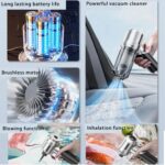 Enshall Yeni Kablosuz Auhma 15.000 Pa Katlanabilir 3 Kademeli Profesyonel Ultra Çekim Güçlü Mini Araç Süpürgesi - Görsel 4