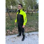 Geborgenheit Fosforlu Yeşil Motorcu Yağmurluk File Astarlı Motosiklet Yağmurluk Cepli - Görsel 9