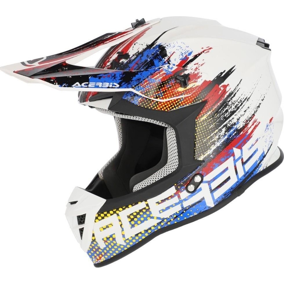 110000852319315.jpg Acerbis Lınear Kask 2206 Beyaz Kırmızı Mavi - Görsel 1