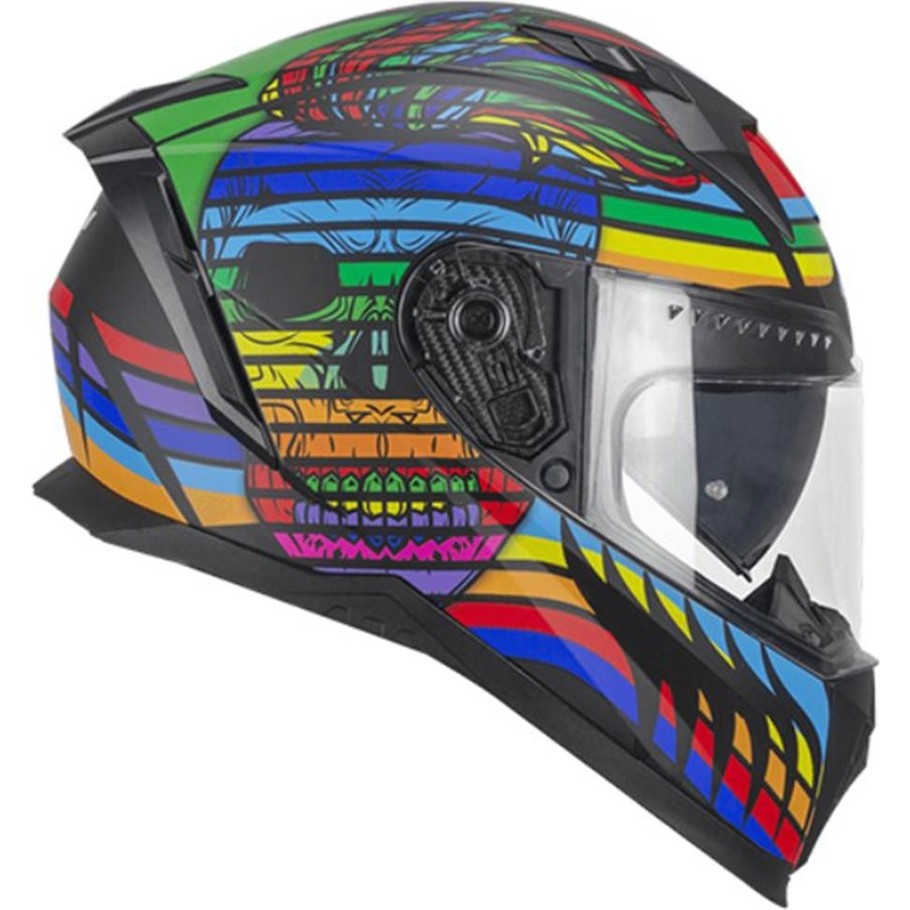 110000869328954.jpg Cgm 311X Blast Skull Kapalı Motosiklet Kaskı Gökkuşağı M - Görsel 1
