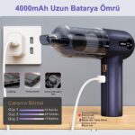 NEO CLASS Neo 3 Kademeli Süper Şarjlı Araç Süpürgesi Ev-Ofis-Araba Kullanımı Çok Fonksiyonlu Emiş Gücü 15000PA - Görsel 3