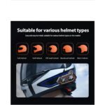 1000 mt Intrcom 2 Kişi Eşleşmeli Kask Kulaklık 20-2x Su Geçirmez Bluetooth Mtosiklet Kulaklık - Görsel 3