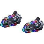 2 Adet Y20 Max Telsiz Özellikli 5.3 Motosiklet Kask Kulaklık Intercom Işıklı Motorsiklet Interkom