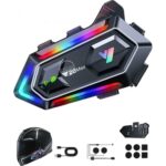 2 Adet Y20 Max Telsiz Özellikli 5.3 Motosiklet Kask Kulaklık Intercom Işıklı Motorsiklet Interkom - Görsel 2