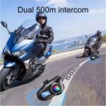 500 mt Intercom 2 Eşleşmeli Kask Kulaklık Su Geçirmez Bluetooth Motosiklet Stereo Mp3 Fm Radyo - Görsel 3