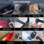 Kablosuz Şarjlı Çok Fonksiyonlu El Süpürgesi - Güçlü Emiş & Üfleme Özellikli Araç Süpürgesi - Görsel 7