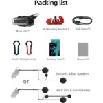 Kemborn   2Adet 2 Kişilik intercom Motosiklet  Kask Bluetooth 5.3 Kulaklık Seti  interkom 1200 mt X2 Pro. - Görsel 9