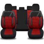 Her Araca Uyumlu Oto Koltuk Kılıfı Tam Set Gofraj / Kırmızı