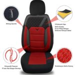 Her Araca Uyumlu Oto Koltuk Kılıfı Tam Set Gofraj / Kırmızı - Görsel 2