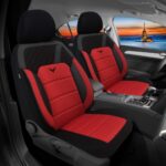 Her Araca Uyumlu Oto Koltuk Kılıfı Tam Set Gofraj / Kırmızı - Görsel 4