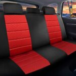 Her Araca Uyumlu Oto Koltuk Kılıfı Tam Set Gofraj / Kırmızı - Görsel 5