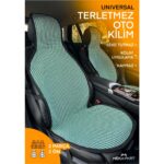 Meka Part Oto Koltuk Koruyucu Kılıf 2 Parça Universal Ön Koltuklar Yeşil Beyaz %100 Pamuk