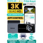 Botslab Hk50 Wi-fi 1620p 150° Ultra Geniş Açı Gece Görüşlü Akıllı Araç Içi kamera (2024)