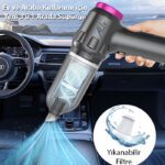 ALLY 14000pa Güçlü Portatif 2 Kademeli Tasinabilir Vakumlu Kablosuz Üflemeli Mini Araç Süpürgesi SW-103 - Görsel 2