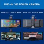 Radoon Yeni Tasarım Kablosuz Carplay Android Auto Uyumlu 4K 10.2 Inç Çift Kameralı Araç Multimedya Ekranı - Görsel 2