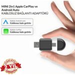 Carplay USB ve Type-C 2in1 Araç Multimedya Adaptörü Yeni Tasarım Mini Kablosuz Ios Android Uyumlu