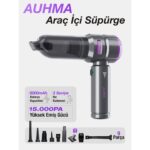 Auhma Ahv-01 Kablosuz Güçlü Araç Süpürgesi ve Hava Üfleyici | 15000PA Vakum Gücü | 3 Kademeli Hız | 9 Parça Aksesuar