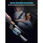 Wrapsol Oto Araç Süpürgesi Katlanabilir Vakumlu Üflemeli Şarjlı Çok Fonksiyonlu Ev Araba Kamp 15000PA Çekim - Görsel 6