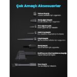 Wrapsol Oto Araç Süpürgesi Katlanabilir Vakumlu Üflemeli Şarjlı Çok Fonksiyonlu Ev Araba Kamp 15000PA Çekim - Görsel 8