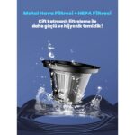 Wrapsol Oto Araç Süpürgesi Katlanabilir Vakumlu Üflemeli Şarjlı Çok Fonksiyonlu Ev Araba Kamp 15000PA Çekim - Görsel 9