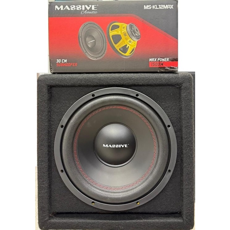 110000997789382.jpg Massive MS-KL12MAX L Port Mini Kare Kabinli 30 cm Subwoofer Bas 1500WAT 400W Rms Bufır - Görsel 1