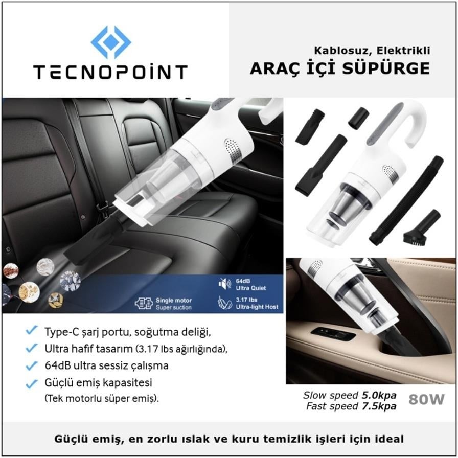 110000999337216.jpg 12V ARAÇ SÜPÜRGESİ 80W (KABLOSUZ ŞARJLI) - Görsel 1