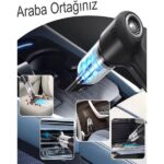 Deanb 3in1 12000pa Vakumlu Üflemeli Ev Ofis Araba Süpürgesi Şarj'lı Elektrikli Kablosuz Araç içi Süpürge - Görsel 5