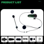 Motosiklet Kask Kulaklık C60 2x ,100METRE 2 Cihaz Bağlanabilme Özellikli Interkom LED Işıklı - Görsel 2