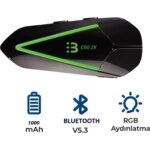 Motosiklet Kask Kulaklık C60 2x ,100METRE 2 Cihaz Bağlanabilme Özellikli Interkom LED Işıklı - Görsel 5